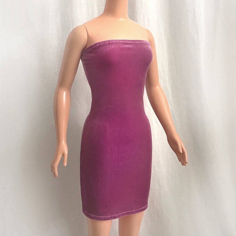 Stretch velvet mini dress for My Size Barbie Doll 36". Bodycon. New. Nice ;)